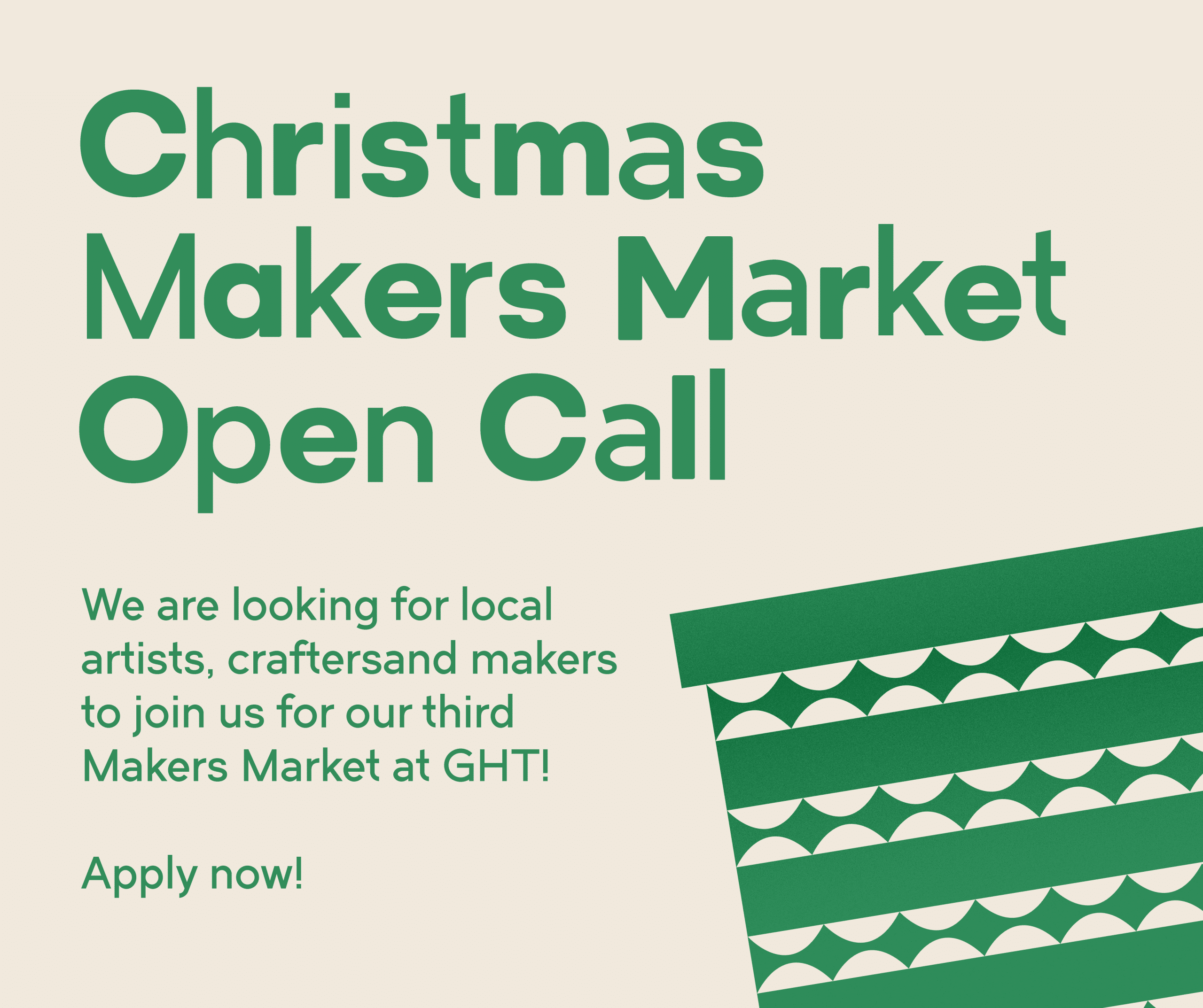 Illustrated Present with the title Christmas Makers Market Open Call